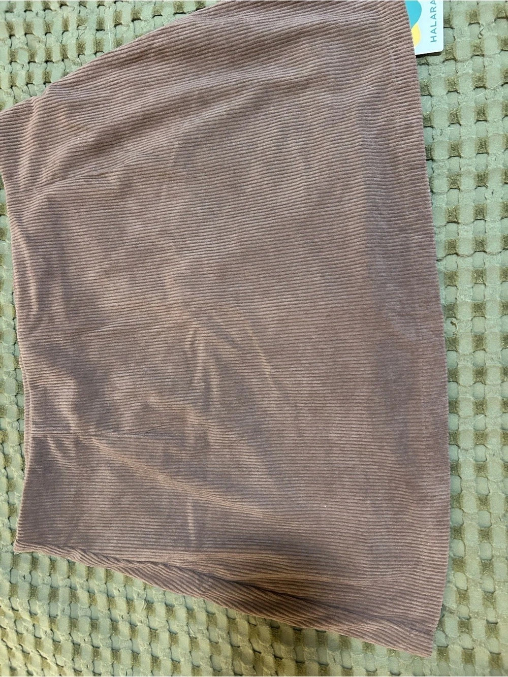 Halara High Waisted 2-in-1 A-Line Mini Corduroy Casual Skirt Brown